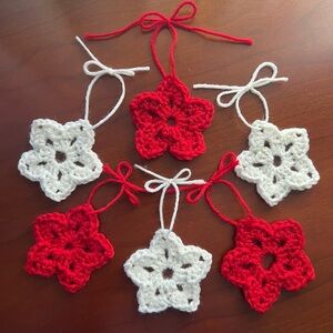 Set of 4 Crochet Star Ornaments
